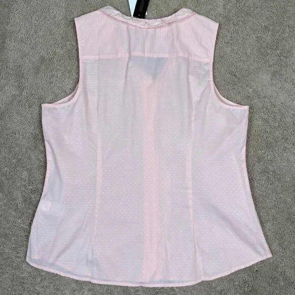 Banana Republic Shirt Women 18 Peach Ruffle Tailored Fit Boho Cottage Career NWT - Picture 9 of 9